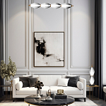 Подвесной светильник линейный в сочетании двух разных фактур стекла Enchanting варинант исполнения - 5 | Loft Concept в Рязани