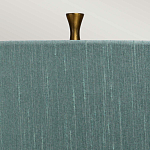 Настольная лампа с коническим дымчато-зелёным абажуром из искусственного шёлка Quintiesse варинант исполнения - 4 | Loft Concept в Рязани