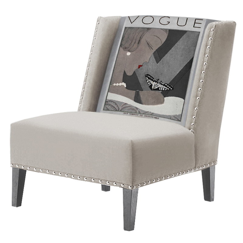 FUN Armchair Vogui II Beige Дизайнерское кресло с цветным принтом Бежево-серый FUN Armchair Vogui II Beige Дизайнерское кресло с цветным принтом Бежево-серый в Рязани | Loft Concept