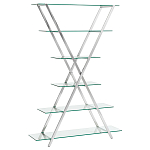 Стеллаж со стеклянными полками на стальном каркасе X-ray варинант исполнения - 1 | Loft Concept в Рязани