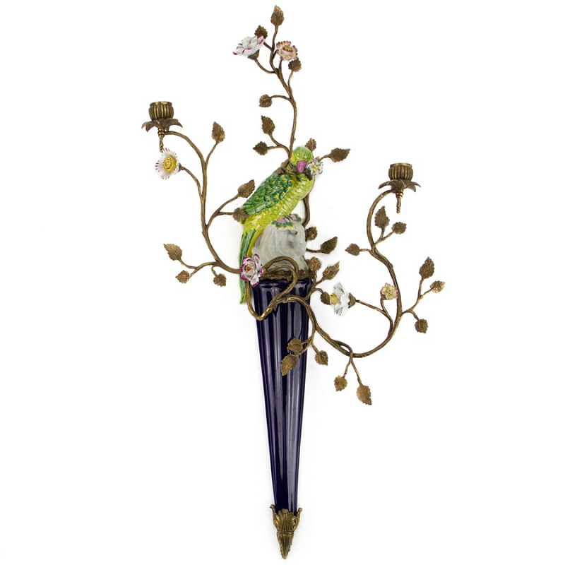 Подсвечник Candlestick Sapphire Horn Бронза Сапфирово-синий Зеленый Подсвечник Candlestick Sapphire Horn Бронза Сапфирово-синий Зеленый в Рязани | Loft Concept