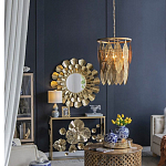 Зеркало круглое настенное в металлической раме Sunny Golden Petals варинант исполнения - 6 | Loft Concept в Рязани