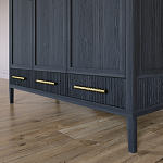 Большой Шкаф Primo Черный дуб с 3 дверьми и 3 выдвижными ящиками варинант исполнения - 6 | Loft Concept в Рязани