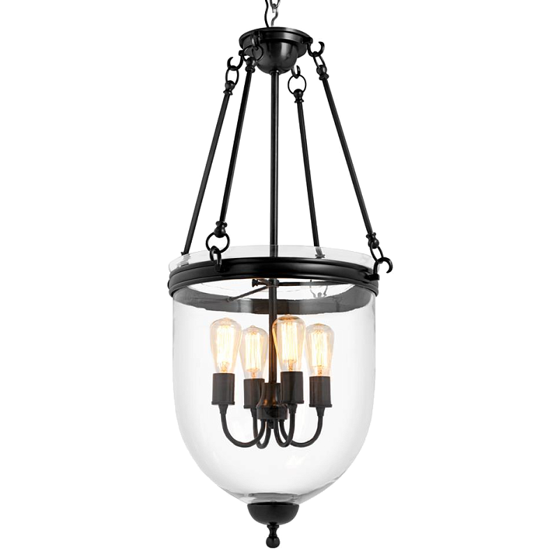 Люстра Lantern Cameron Bronze M Темная бронза Прозрачное Стекло Люстра Lantern Cameron Bronze M Темная бронза Прозрачное Стекло в Рязани | Loft Concept