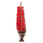 Декоративная модель деревянного парусника с красными парусами в подарочной упаковке With The low варинант исполнения - 3 | Loft Concept в Рязани