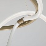 Люстра подвесная круглая золотого цвета с белыми изогнутыми световыми линиями Luke Lampco Tracer Lamp варинант исполнения - 7 | Loft Concept в Рязани