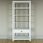 Стеллаж Elsa Dreams White со стеклянными полками и ящиком варинант исполнения - 4 | Loft Concept в Рязани
