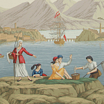 Обои ручная роспись Views of Italy Aurore варинант исполнения - 1 | Loft Concept в Рязани