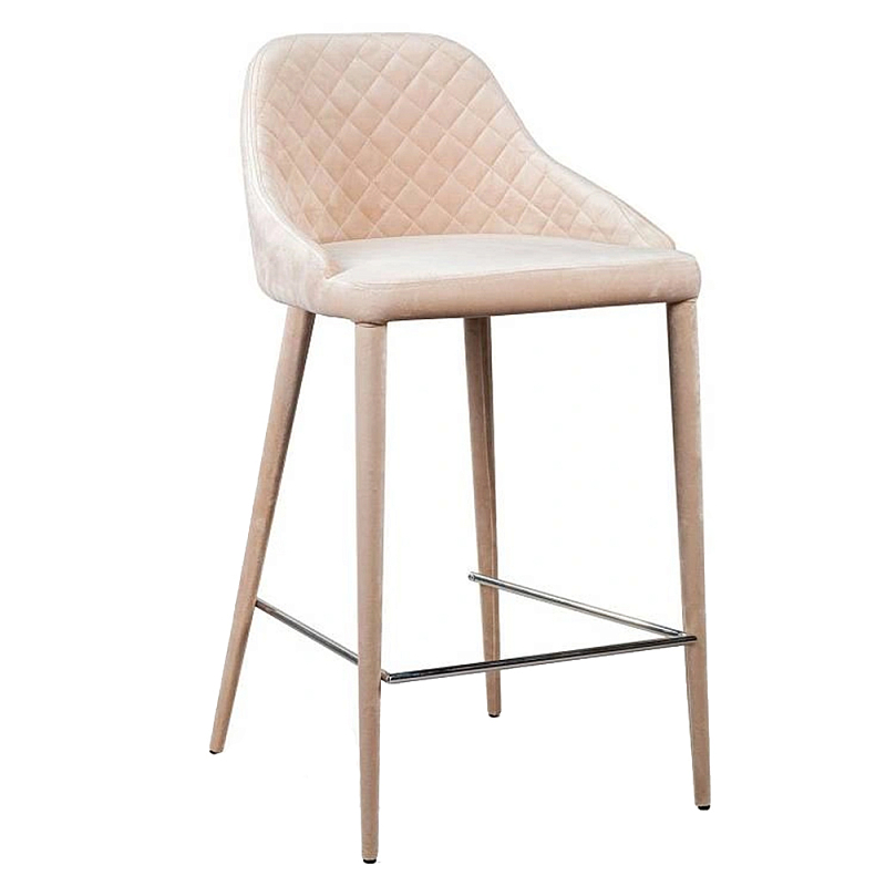 Стул Douglas Rhombus Bar stool Бежевый Велюр Бежевый Стул Douglas Rhombus Bar stool Бежевый Велюр Бежевый в Рязани | Loft Concept