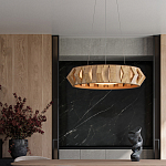 Люстра круглая из толстых деревянных реек Wooden Slats варинант исполнения - 4 | Loft Concept в Рязани