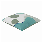 Подушка декоративная хлопковая мятного цвета с абстрактным принтом Elysian Flow Breeze варинант исполнения - 1 | Loft Concept в Рязани