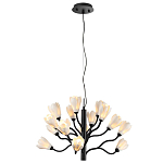 Люстра подвесная черного цвета с ветвями и белыми фарфоровыми цветами Floralis варинант исполнения - 4 | Loft Concept в Рязани