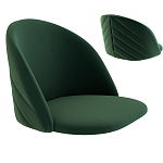 Барный стул со спинкой и металлической подставкой на 4-х деревянных ножках Зеленый Велюр Vendramin Chair варинант исполнения - 2 | Loft Concept в Рязани