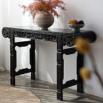 Черная резная консоль в Китайском стиле из массива Black Dragon Console варинант исполнения - 2 | Loft Concept в Рязани