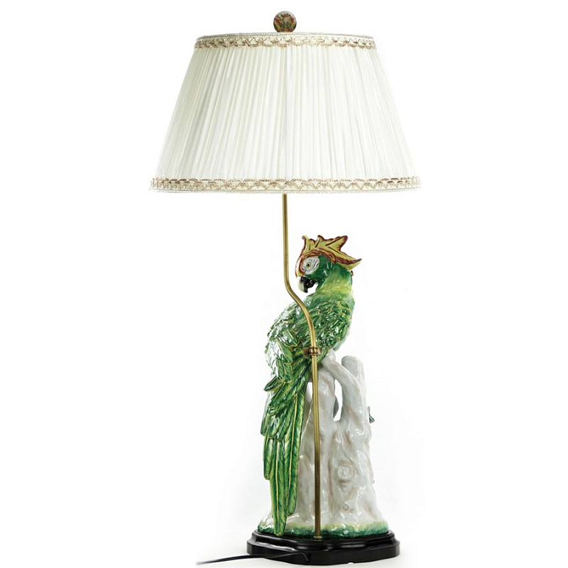 Настольная лампа Green Parrot Lamp Белый Зеленый Настольная лампа Green Parrot Lamp Белый Зеленый в Рязани | Loft Concept
