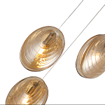 Люстра каскадная с 6-ю стеклянными круглыми плафонами янтарного цвета Savio Glass Disc Light варинант исполнения - 3 | Loft Concept в Рязани