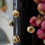 Ваза черная цилиндрическая с глянцевым покрытием и золотыми декоративными элементами Molecule Collection варинант исполнения - 1 | Loft Concept в Рязани