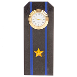 Часы погон подарочные настольные Авиация ВМФ из натурального камня Змеевик Military Clock варинант исполнения - 10 | Loft Concept в Рязани