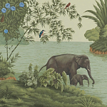 Обои ручная роспись River Scenes of Bengal Verdoyant варинант исполнения - 1 | Loft Concept в Рязани