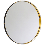 Зеркало овальное в металлической раме с кожаной отделкой Loft in Reflection варинант исполнения - 2 | Loft Concept в Рязани