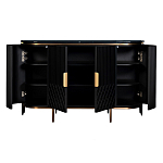 Комод черный округлой формы с рельефным фасадом Black Cut варинант исполнения - 2 | Loft Concept в Рязани