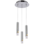 Подвесной светильник Metal Acrylic Tube Trio Chrome Hanging Lamp варинант исполнения - 2 | Loft Concept в Рязани