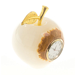 Часы настольные в виде яблока из натурального камня Оникс Stone Clock варинант исполнения - 6 | Loft Concept в Рязани