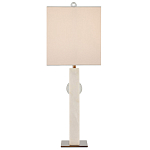 Настольная лампа из мрамора с тканевым прямоугольным абажуром Eternity варинант исполнения - 4 | Loft Concept в Рязани