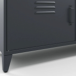 ТВ-тумба из металла и столешницей из массива дуба Metal Wood TV-Stand варинант исполнения - 7 | Loft Concept в Рязани