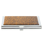 Визитница карманная металлическая с накладкой из натурального камня Яшма Stone Business Card Holders варинант исполнения - 1 | Loft Concept в Рязани