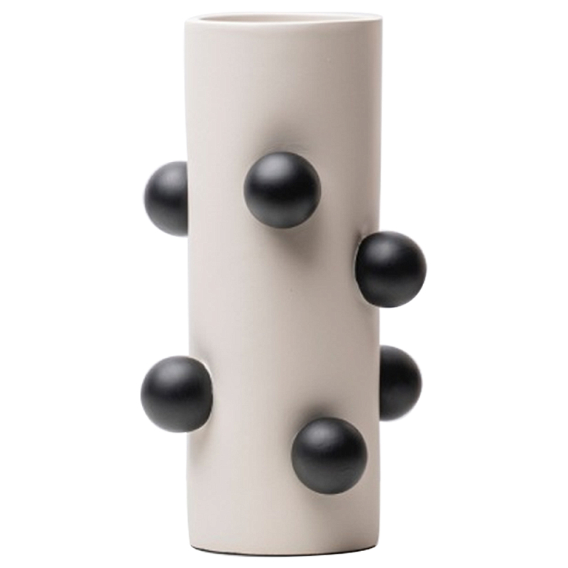 Ваза Molecule Vase Tube White S Молочный Черный Ваза Molecule Vase Tube White S Молочный Черный в Рязани | Loft Concept