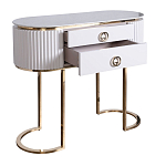 Консоль с белая овальная с мраморной столешницей Thoroughbass  варинант исполнения - 2 | Loft Concept в Рязани