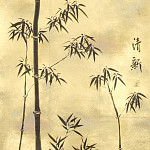 Обои ручная роспись Bamboo Quicksilver on Warm Gold gilded tea paper варинант исполнения - 2 | Loft Concept в Рязани