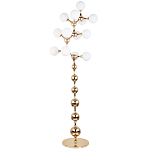 Торшер с плафонами из стеклянных шаров Pearls Suspension Gold Floor Lamp варинант исполнения - 1 | Loft Concept в Рязани