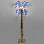 Торшер Glass Decorated Palm Floor Lamp Blue Листья Пальмы  варинант исполнения - 2 | Loft Concept в Рязани