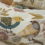Чехол на подушку с кисточками и вышивкой птиц Ethnic mix Birds Rect варинант исполнения - 7 | Loft Concept в Рязани