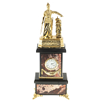 Часы настольные бронзовые из натурального камня Яшма Stone Clock варинант исполнения - 1 | Loft Concept в Рязани