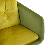 Стул с мягкой обивкой из велюра и подъемно-поворотным механизмом на колесиках Mason Green and Yellow варинант исполнения - 4 | Loft Concept в Рязани