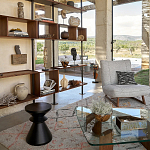 Черный приставной столик из массива AMORPHOUS варинант исполнения - 4 | Loft Concept в Рязани