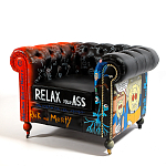 Кресло "Умный Умник" Rick and Morty graffiti chair натуральная кожа  варинант исполнения - 1 | Loft Concept в Рязани