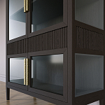 Витрина Primo со стеклянными фасадами и 2 ящиками Темный орех варинант исполнения - 2 | Loft Concept в Рязани