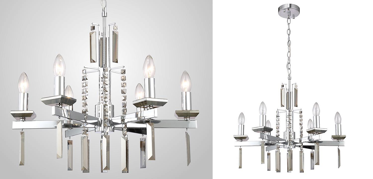 Люстра Vivien Crystal Chrome Chandelier 6 Люстра Vivien Crystal Chrome Chandelier 6 - Loft-Concept в Рязани