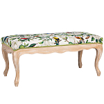 Банкетка из натурального бука золотистая с изображением птиц и цветов Blooming Birds варинант исполнения - 1 | Loft Concept в Рязани