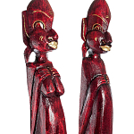 Комплект из 2-х деревянных статуэток Asmat Tall Statuettes Red варинант исполнения - 3 | Loft Concept в Рязани