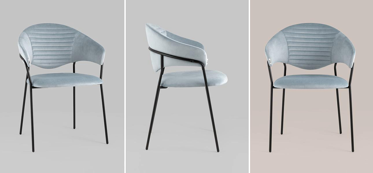 Стул Alexis Chair Пыльно-Голубой Велюр Стул Alexis Chair Пыльно-Голубой Велюр - Loft-Concept в Рязани