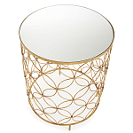 Приставной стол золотой с зеркальной столешницей Golden Symphony варинант исполнения - 1 | Loft Concept в Рязани