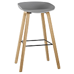 Барный стул на ножках из натурального дерева Boras Grey варинант исполнения - 1 | Loft Concept в Рязани