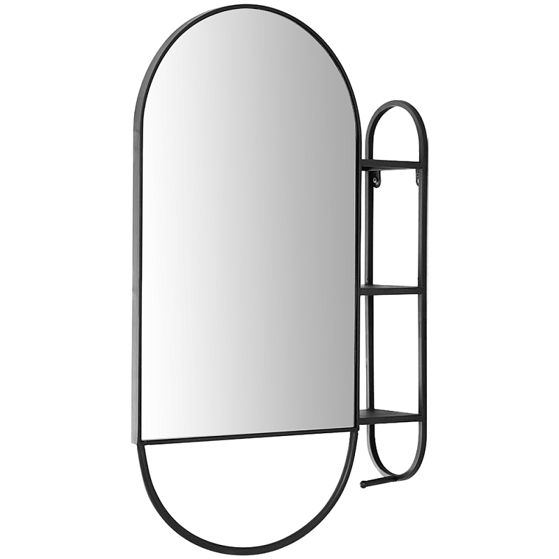 Овальное настенное зеркало с боковым креплением Cole Industrial Mood Mirror Черный Овальное настенное зеркало с боковым креплением Cole Industrial Mood Mirror Черный в Рязани | Loft Concept