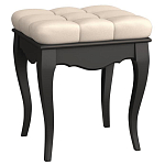 Пуф из массива бука с бежевой обивкой из велюра White Provence Black Provence варинант исполнения - 1 | Loft Concept в Рязани