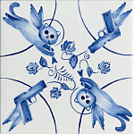 Плитка с узором 2 кота 2 пистолета варинант исполнения - 1 | Loft Concept в Рязани